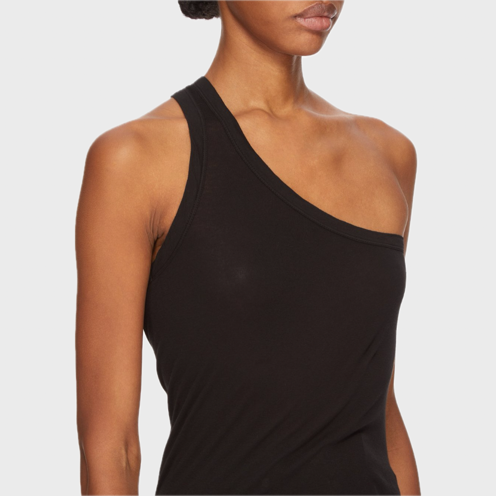 ONE SHOULDER TANK TOP BLACK