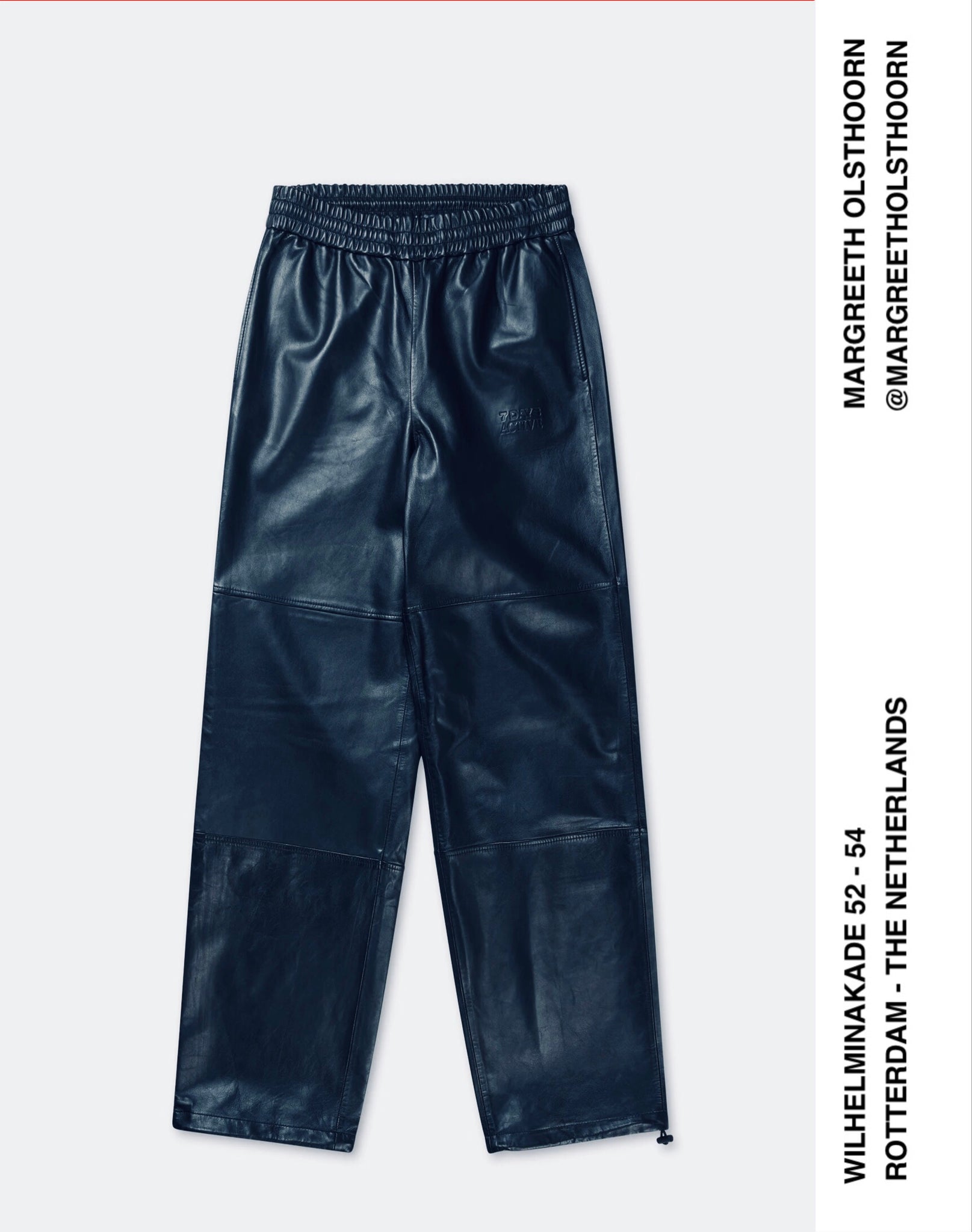 LEATHER TRACK PANTS