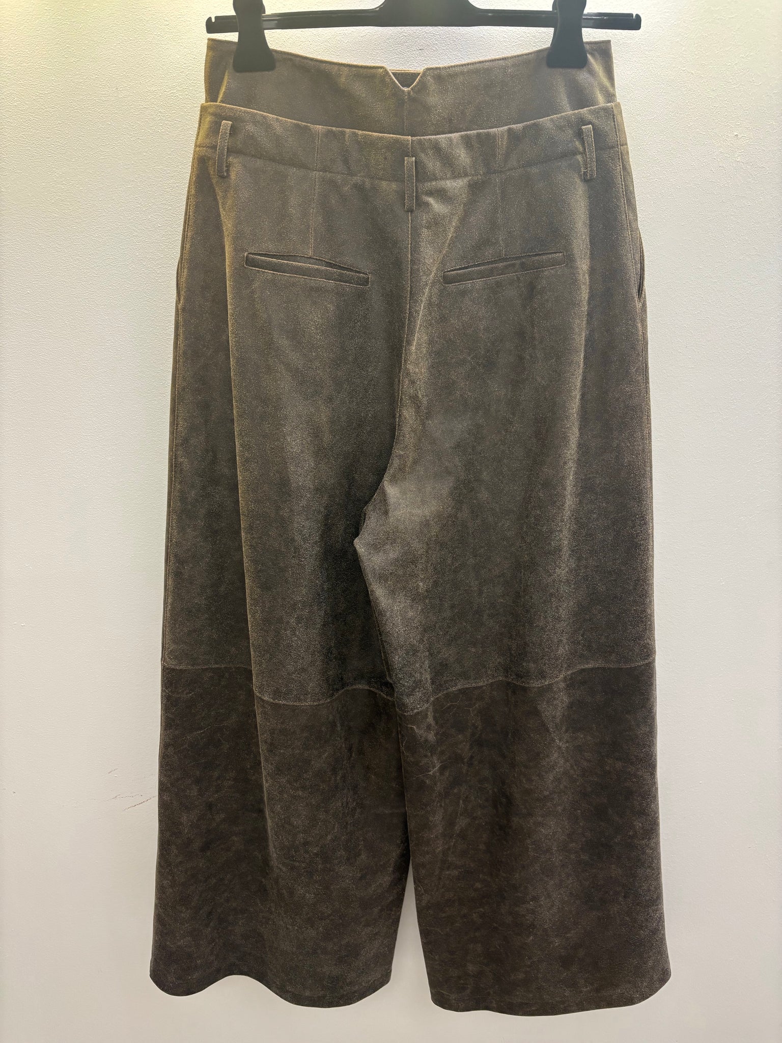 BROWN SEAN SUEN LONG LEATHER PANTS