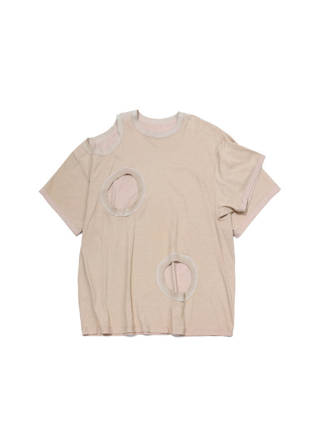 PLUS SLEEVE MULTI HOLES T-SHIRT