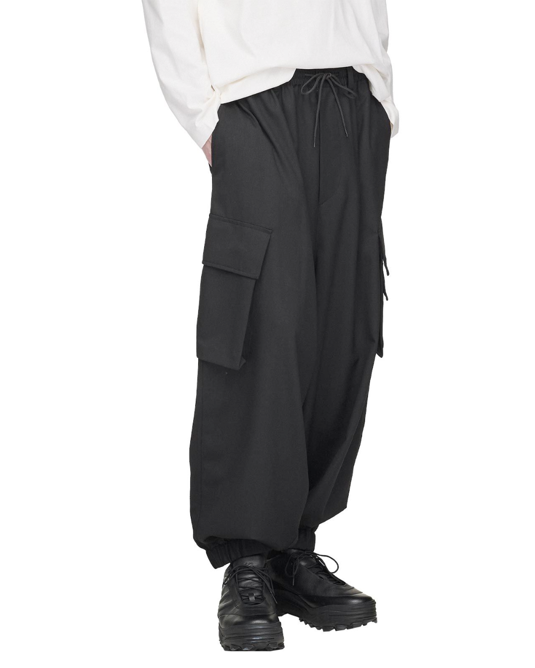 Y-3 REFINED WOOL CARGO PANTS