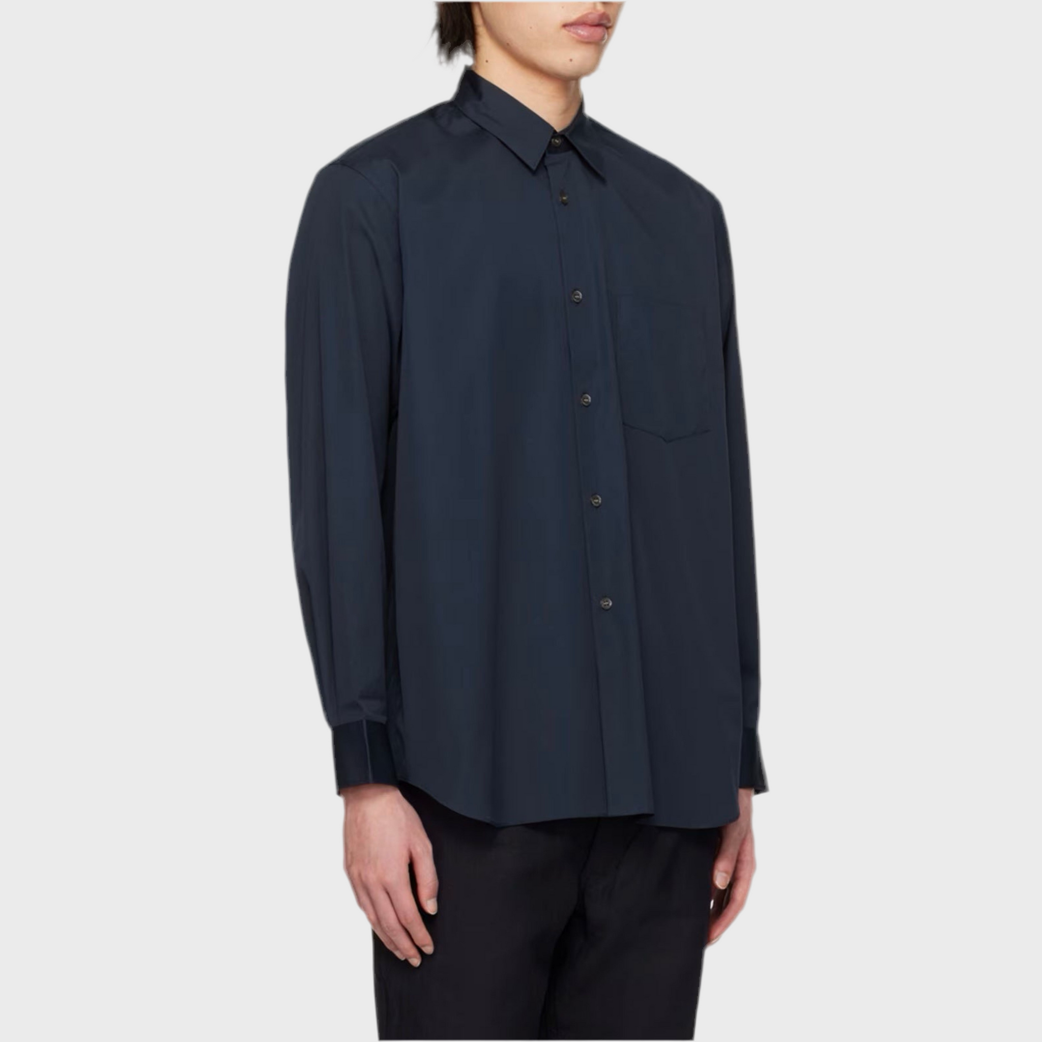 NAVY PATCH POCKET SHIRT