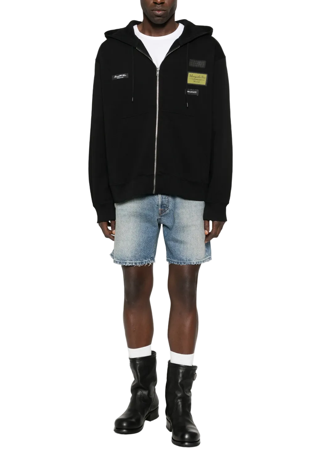 HOODED VEST WITH LABELS