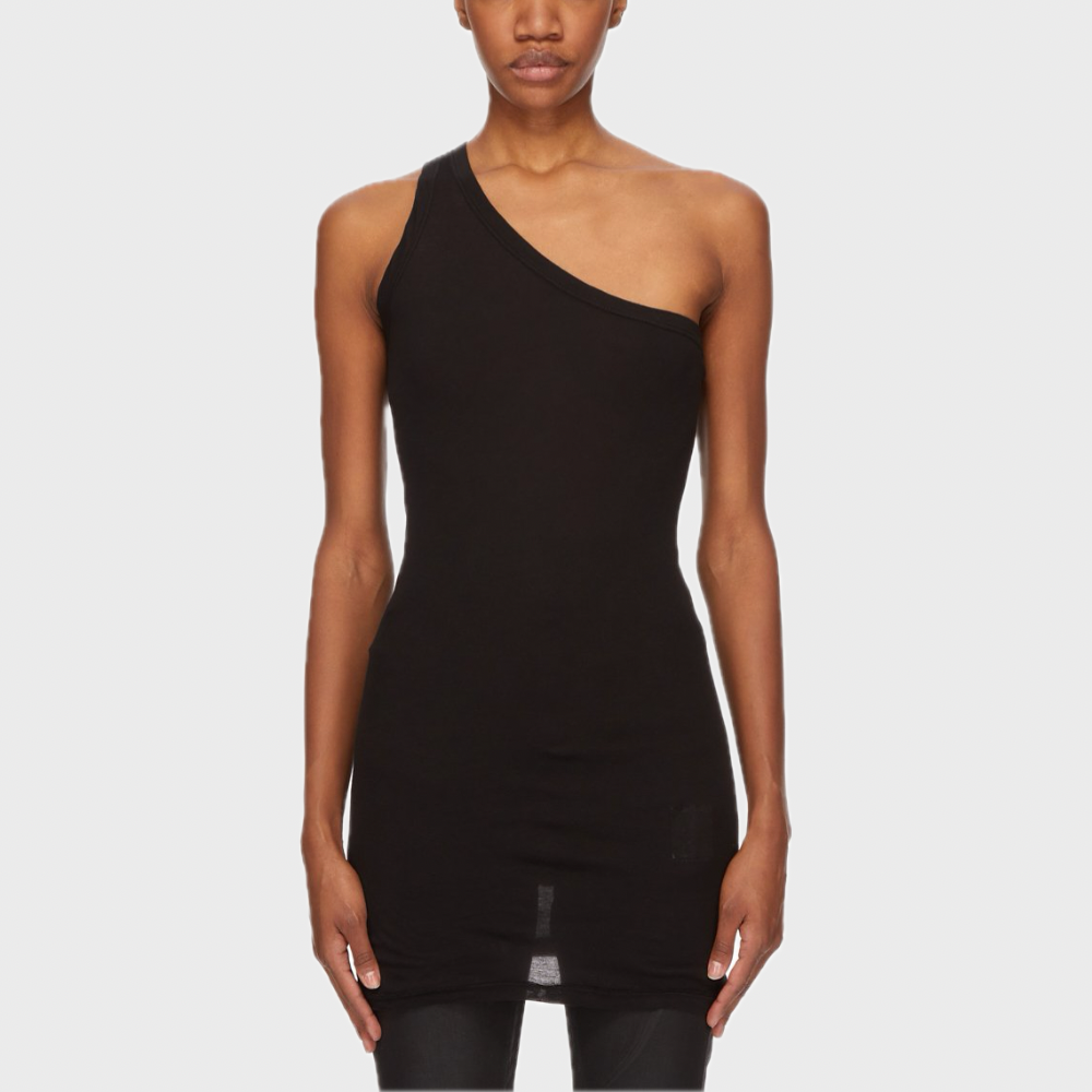 ONE SHOULDER TANK TOP BLACK