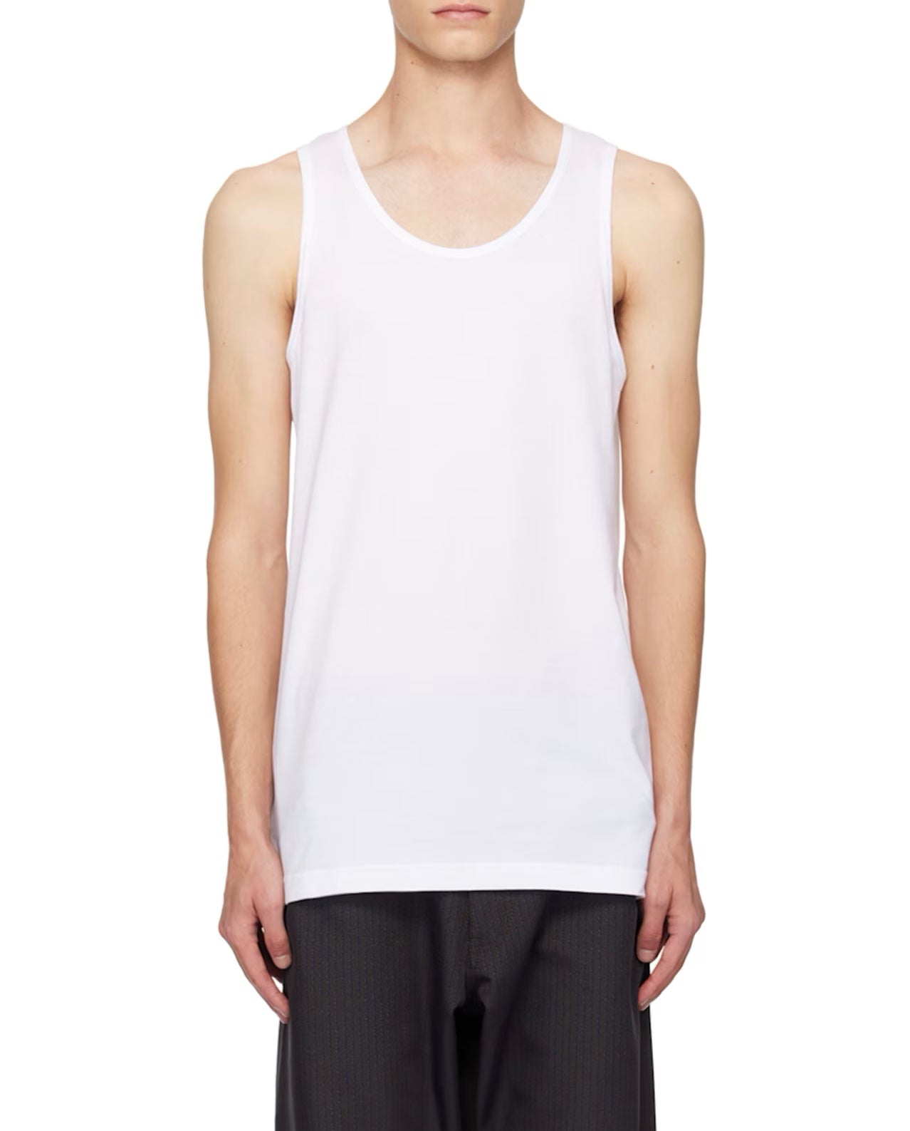 White Scoop Neck Tank Top