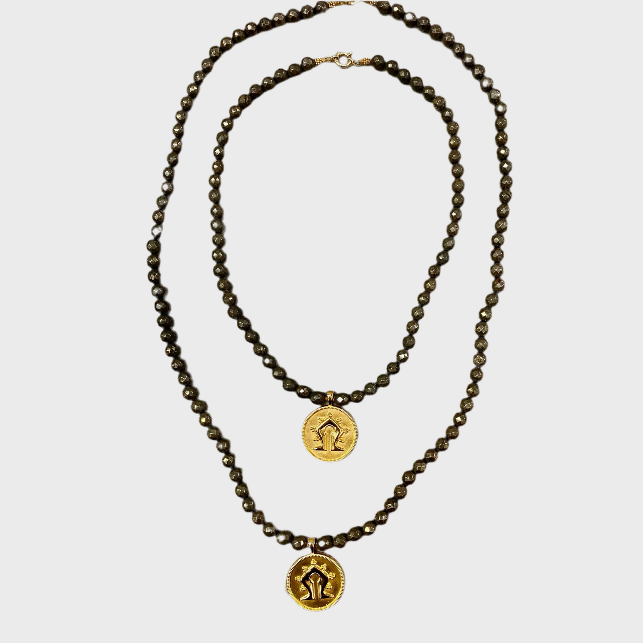 DEMI COUTURE PYRITE AND MAMULI 
NECKLACE