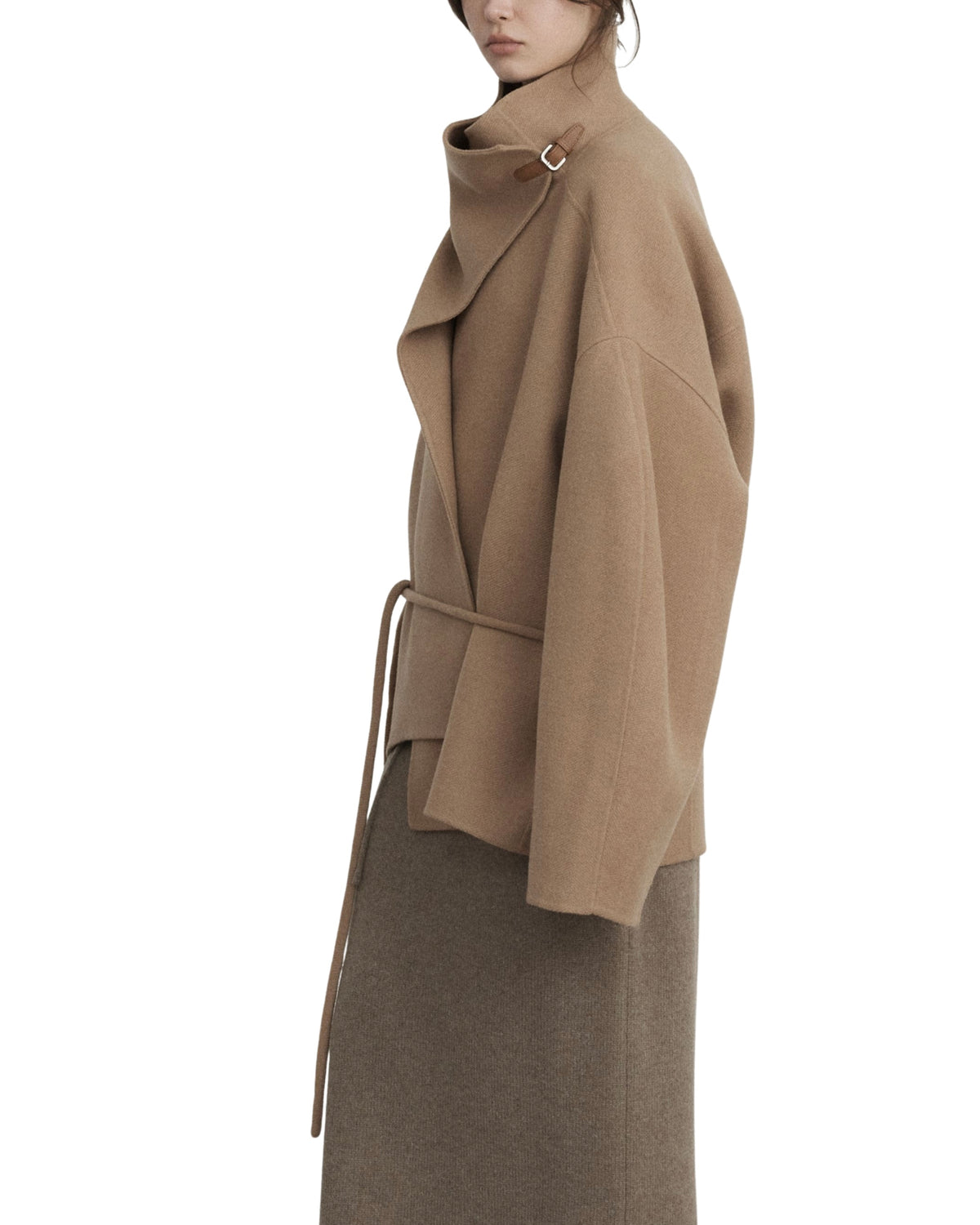 LE17SEPTEMBRE cowl neck handmade half coat