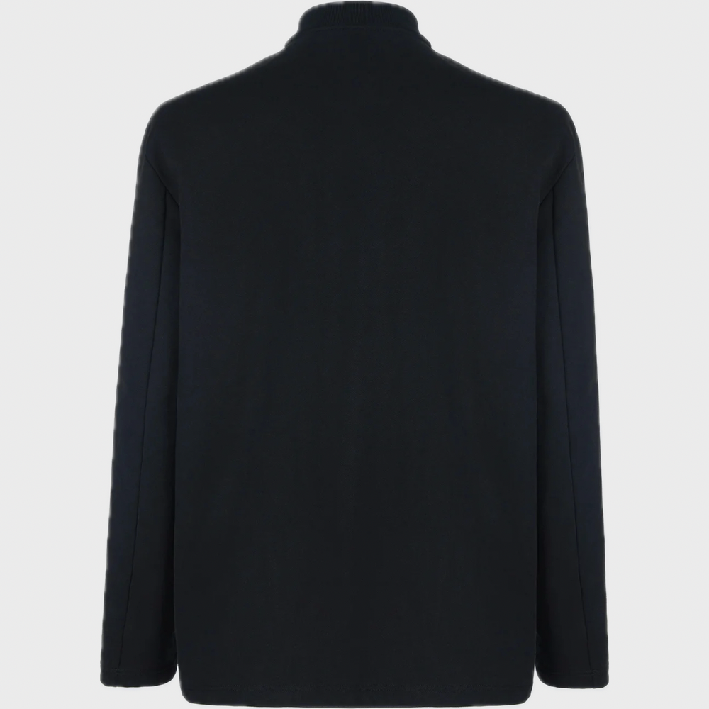 BLACK BUTTONED SWEATSHIRT