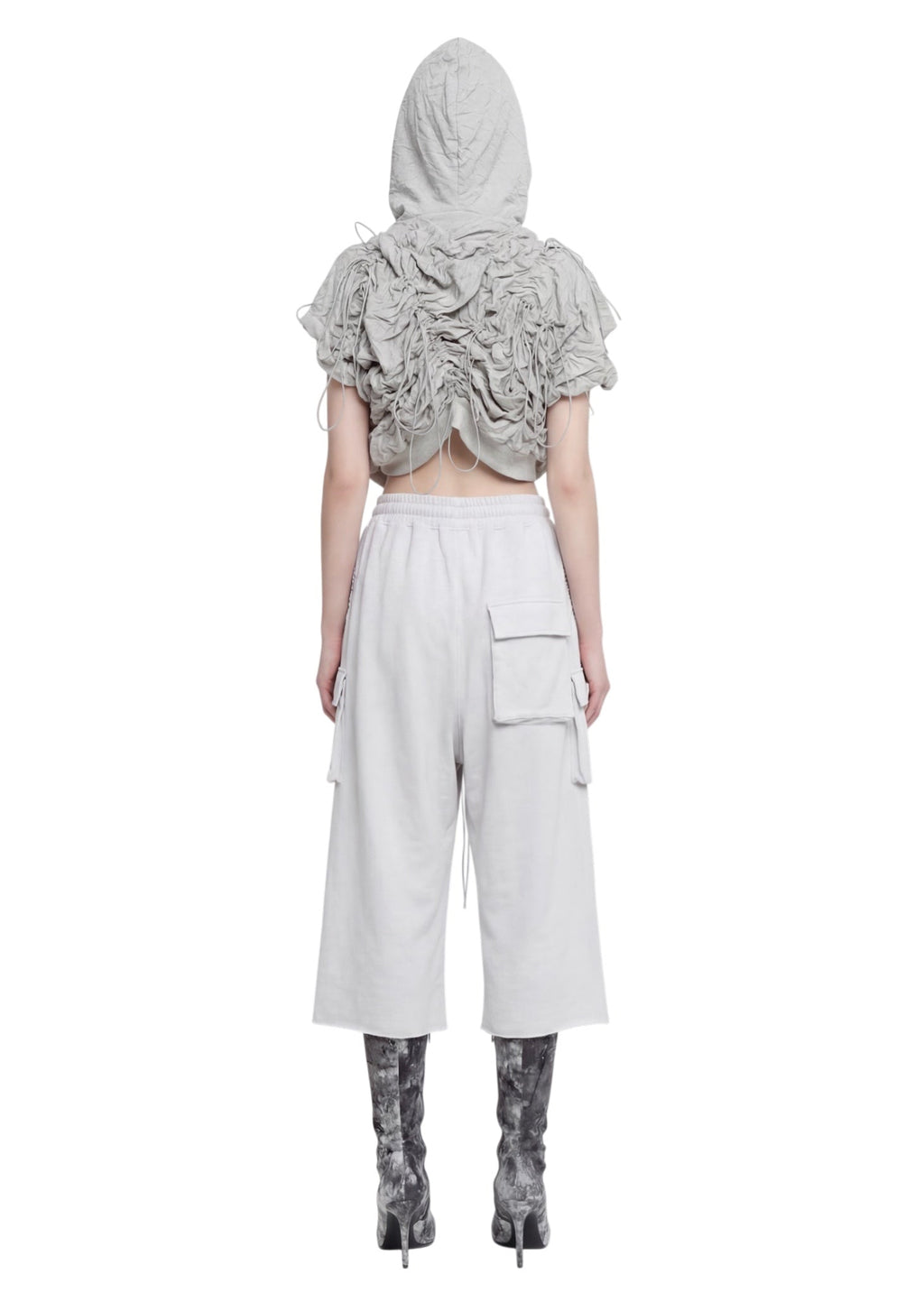 ASP LOGO BEEDS PLEATS POCKET WIDE PANTS
