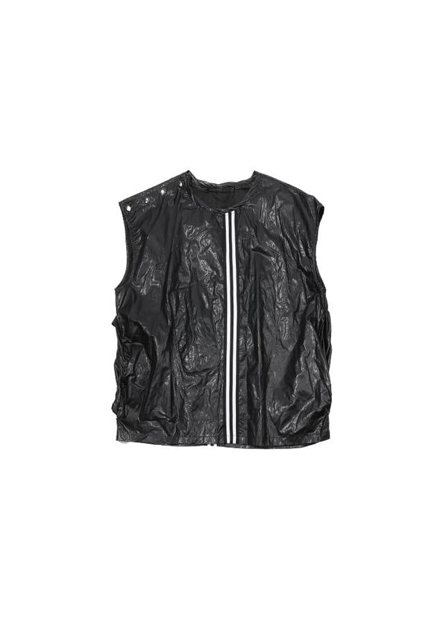 FRONT LINE SLEEVELESS TOP LEATHER