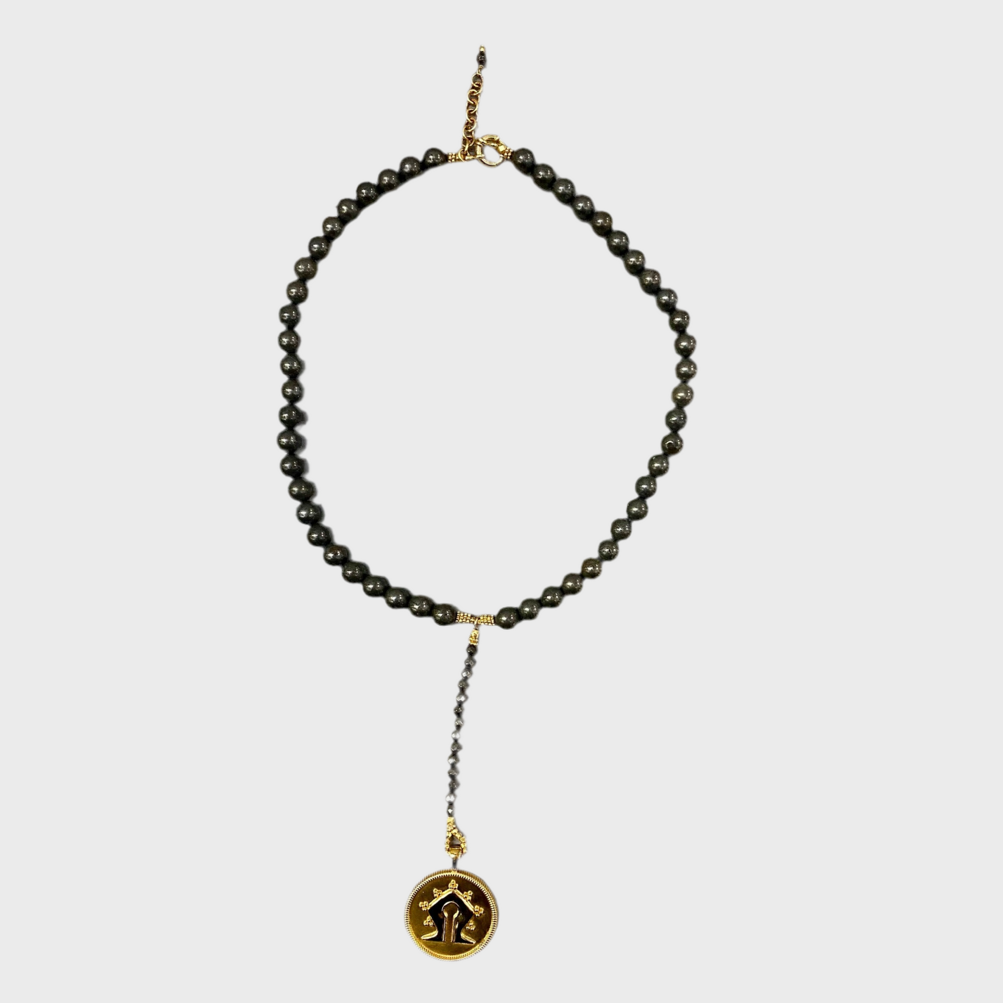 DEMI COUTURE PYRITE AND MAMULI NECKLACE