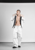 JEANS CRACKED PAINT WHITE