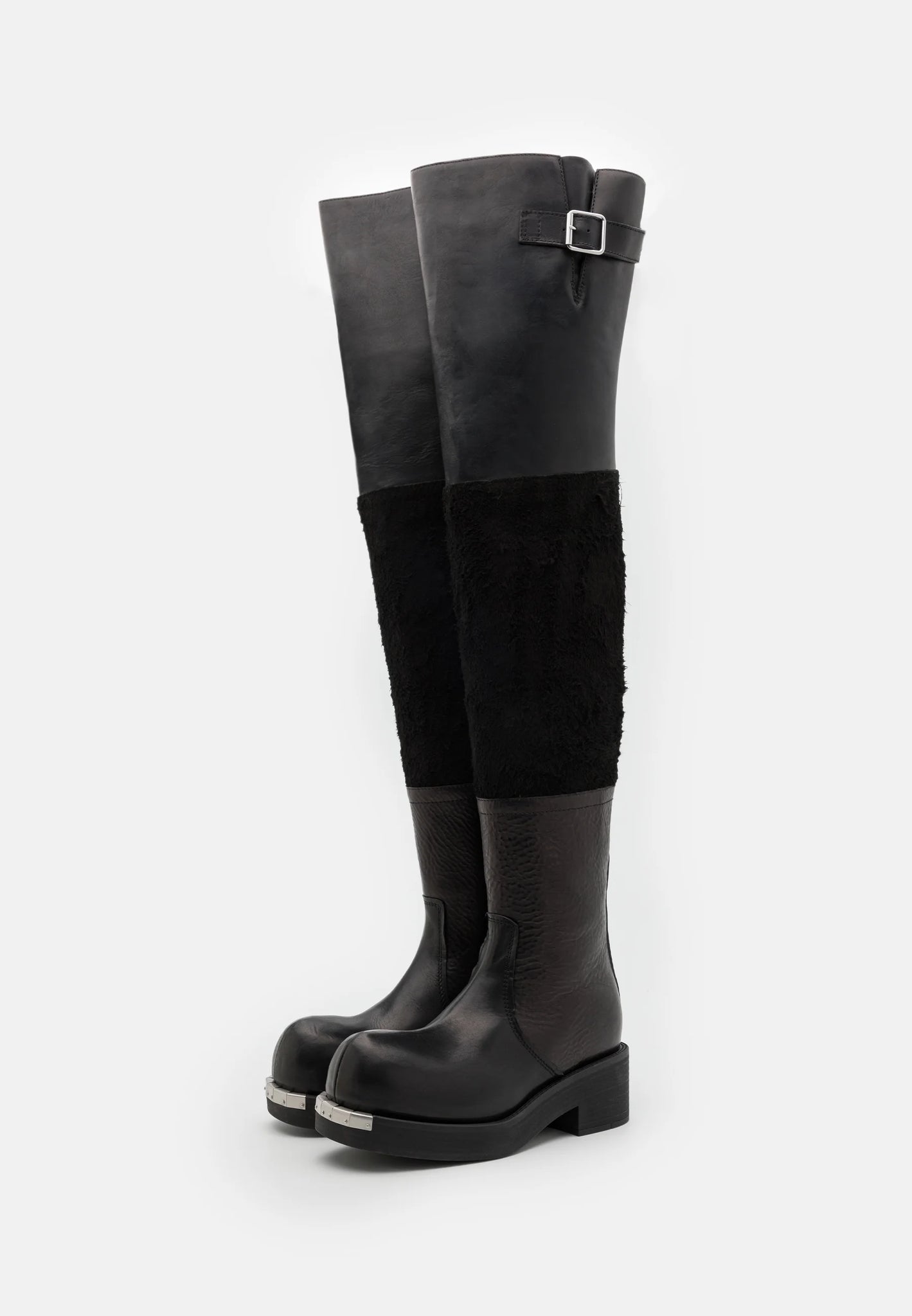MM6 over-the-knee leather boots