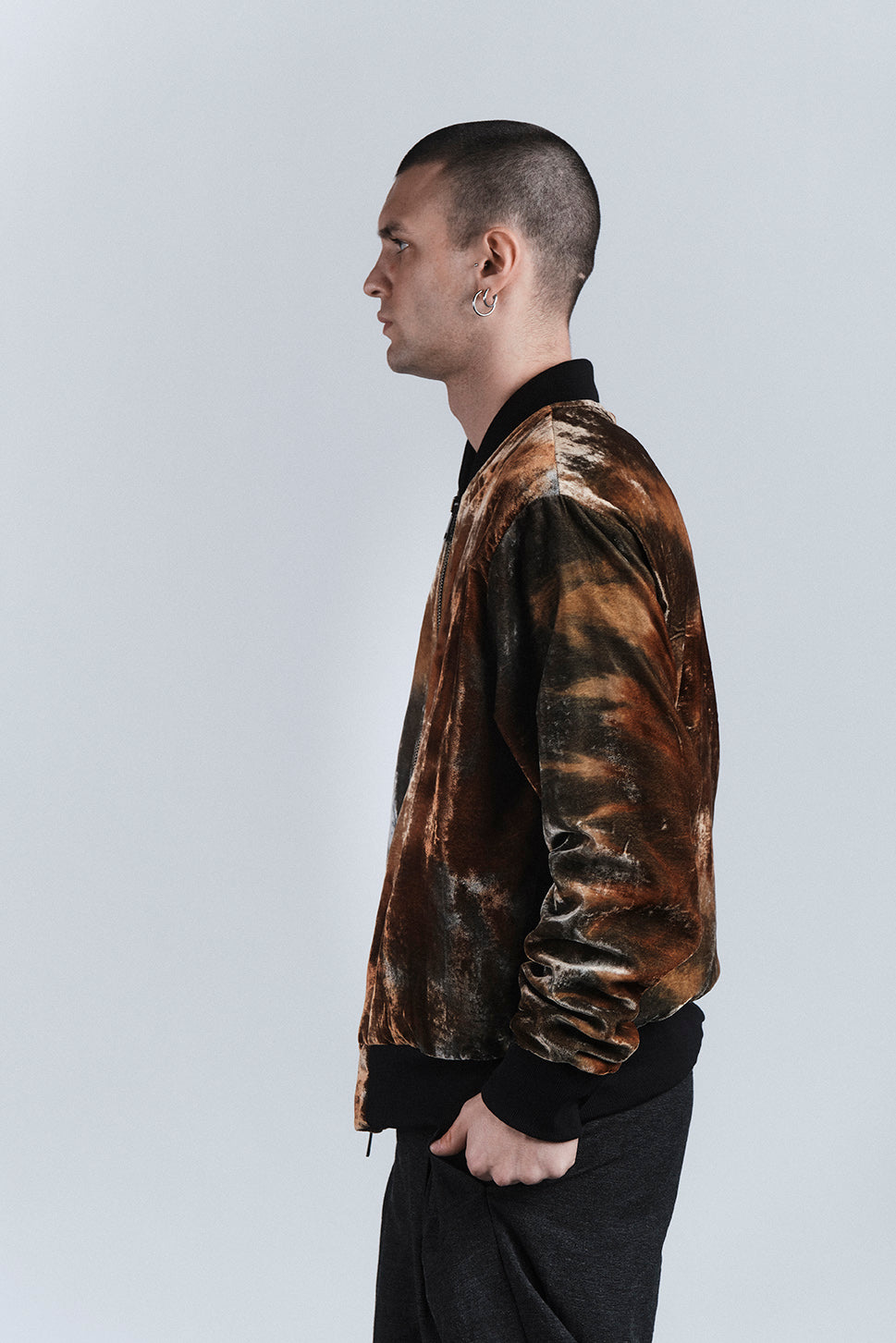 BOMBER VELVET MAROON
