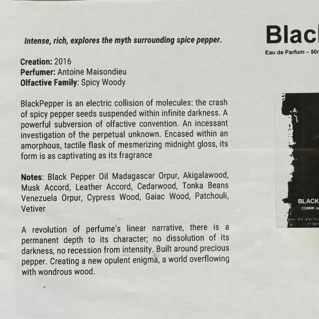 CDG BLACKPEPPER parfum