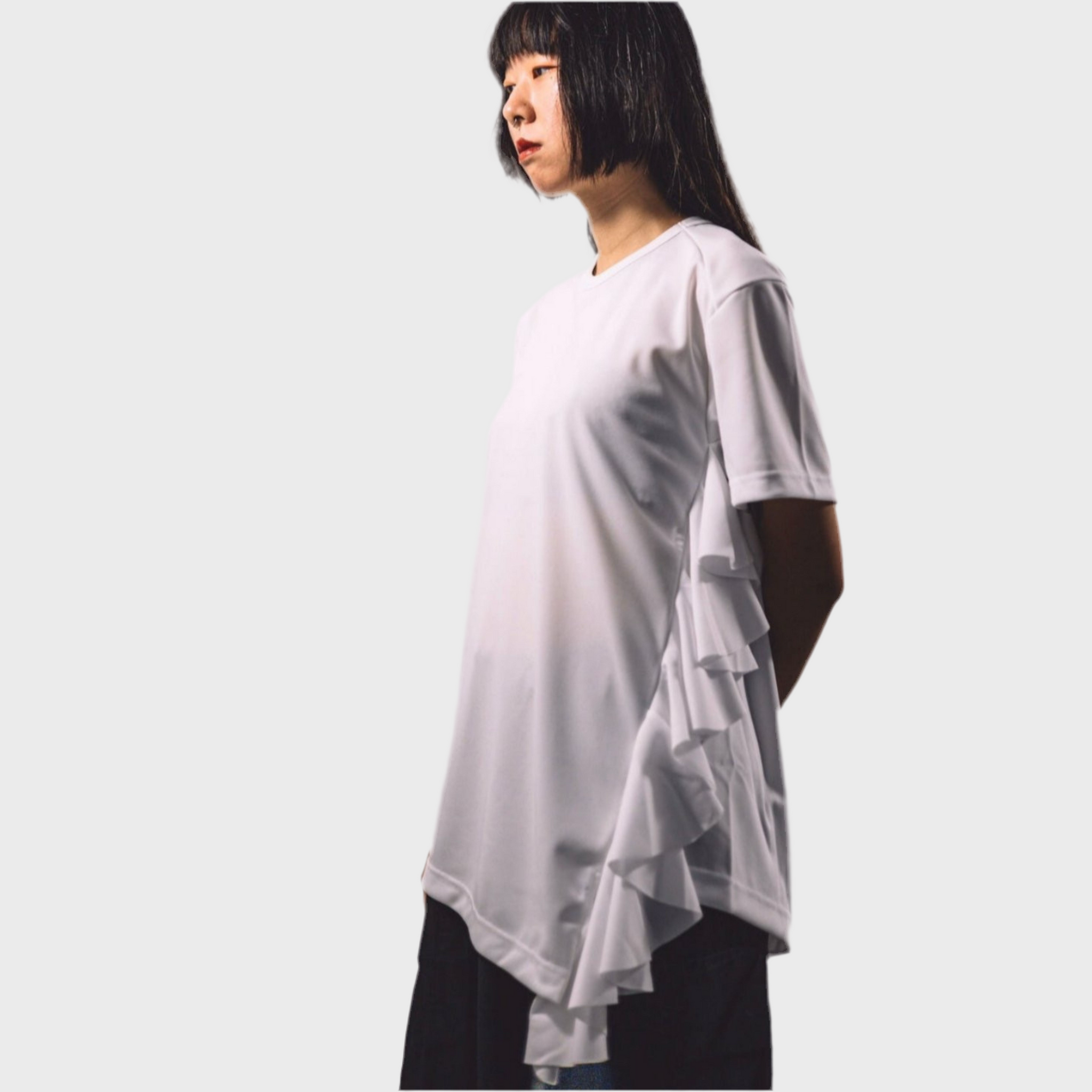 SHORT SLEEVE T SHIRT WITH FRILLS