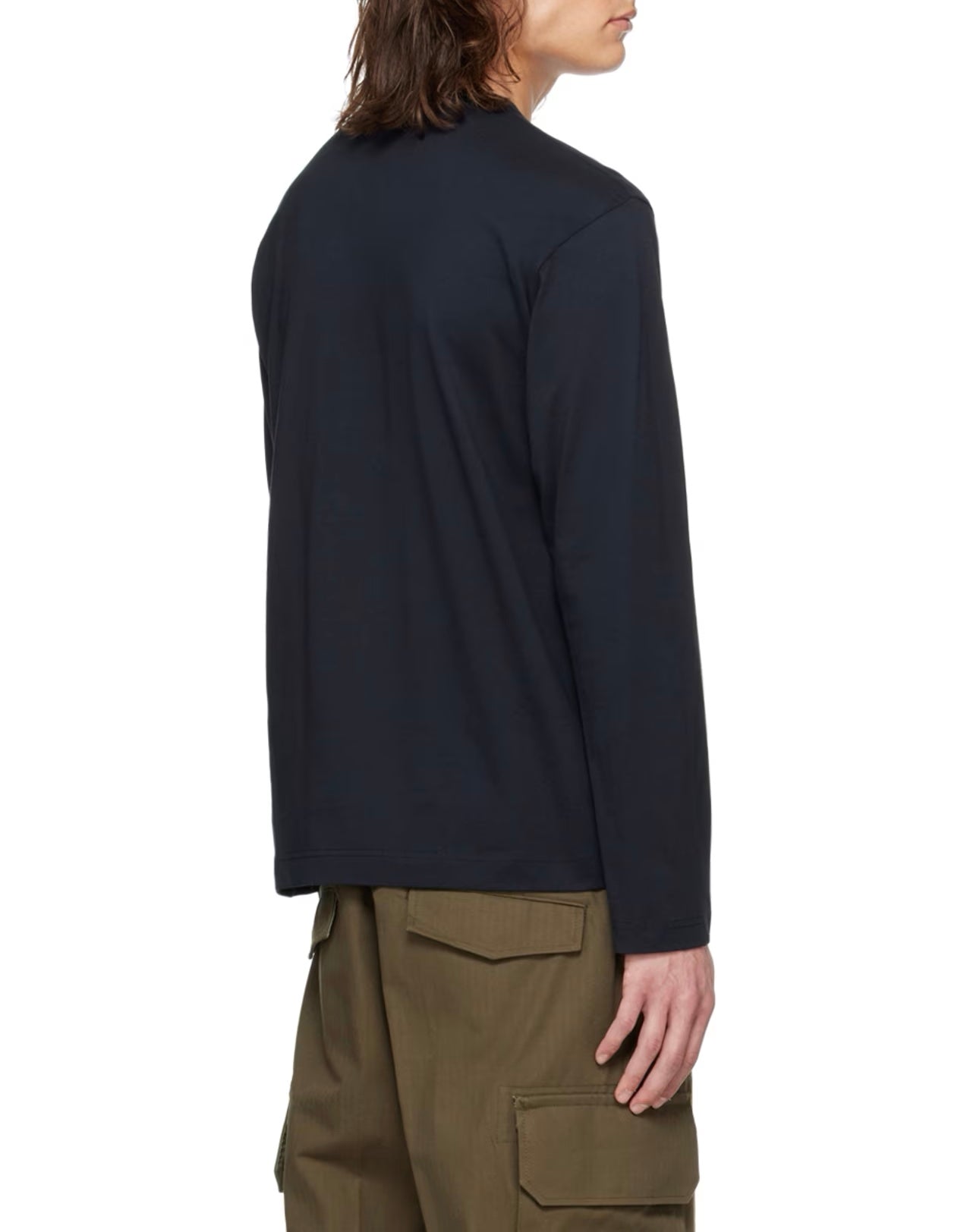 Navy Crewneck Long Sleeve T-Shirt