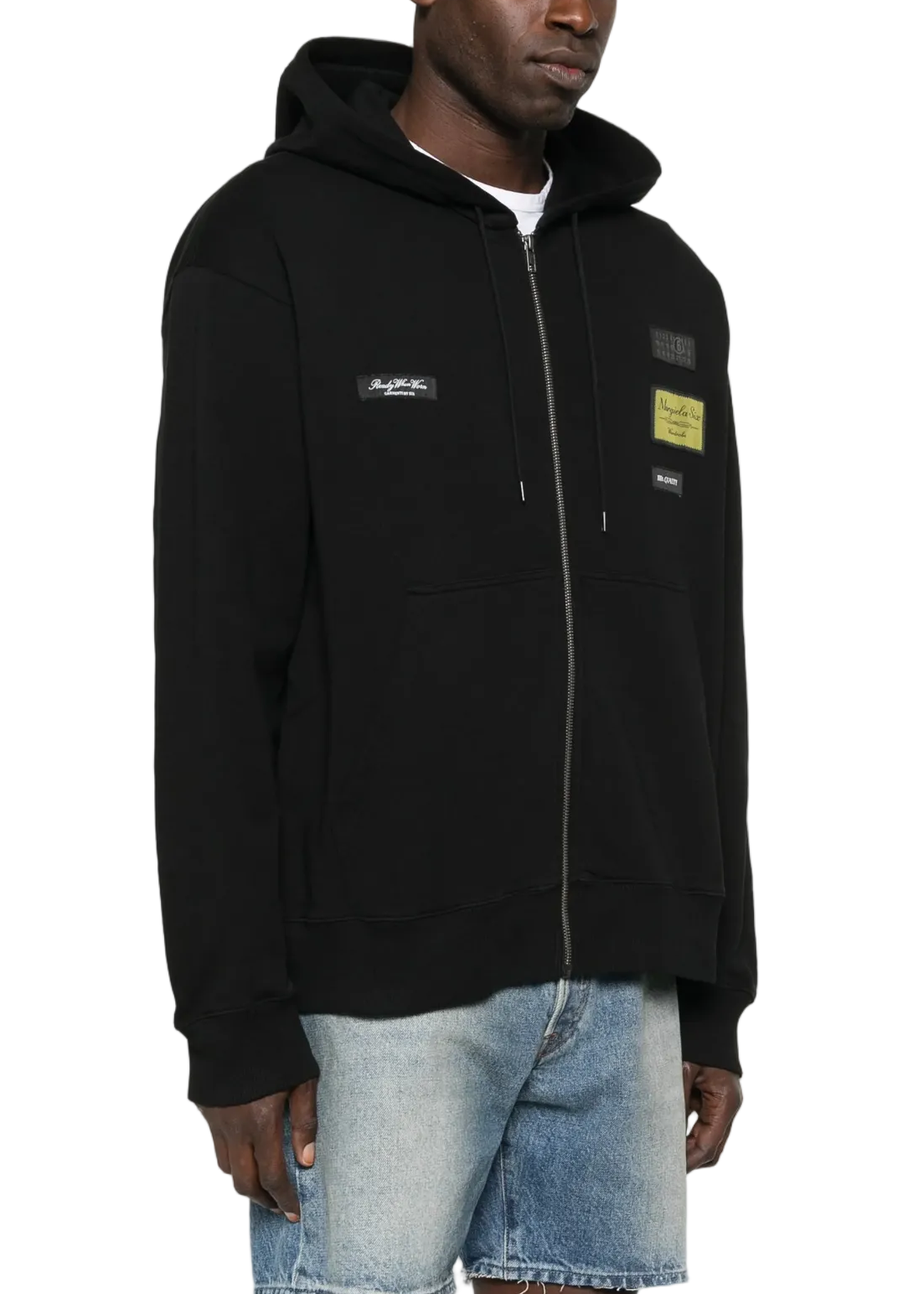 HOODED VEST WITH LABELS