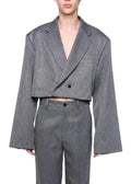 MARL GREY SLIM FIT SHORT BLAZER