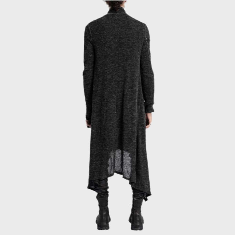 LONG WOOL BLEND CARDIGAN BLACK