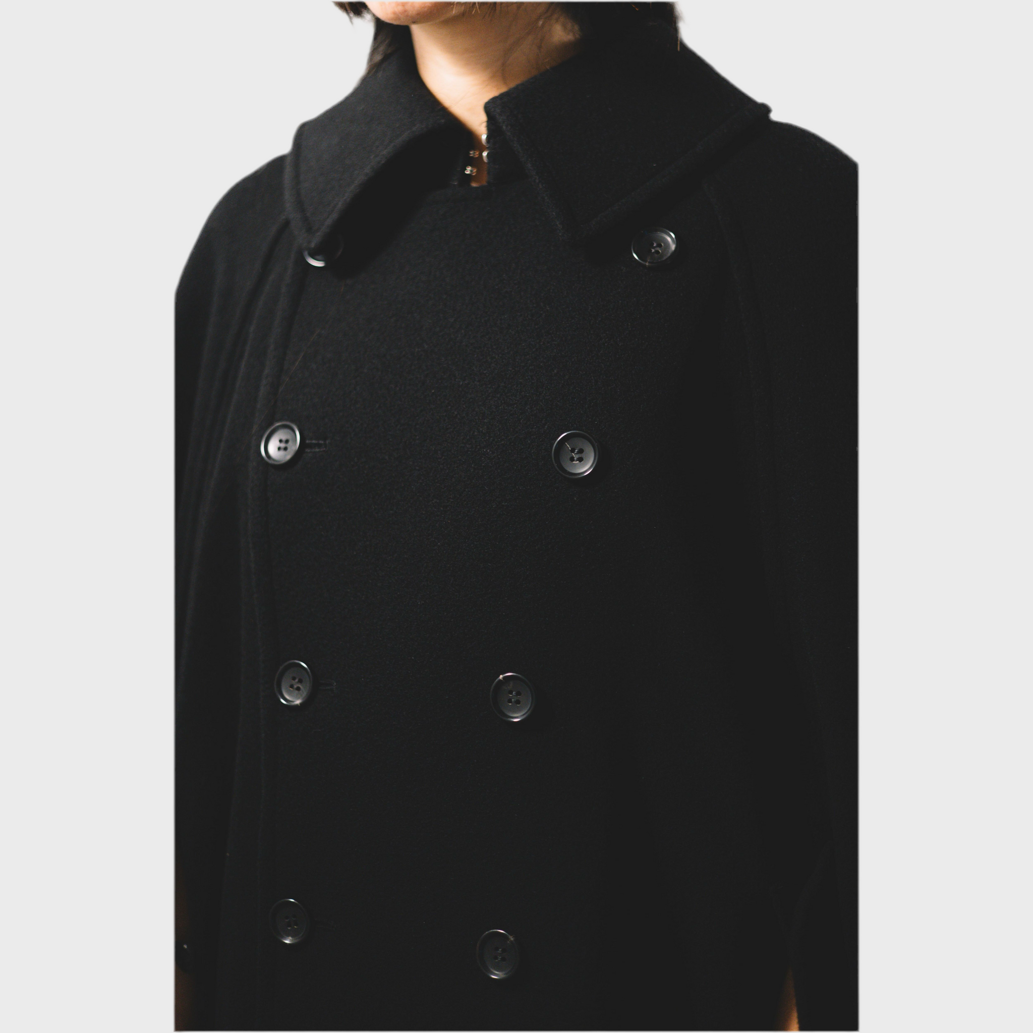 WOOL CAPE COAT BLACK