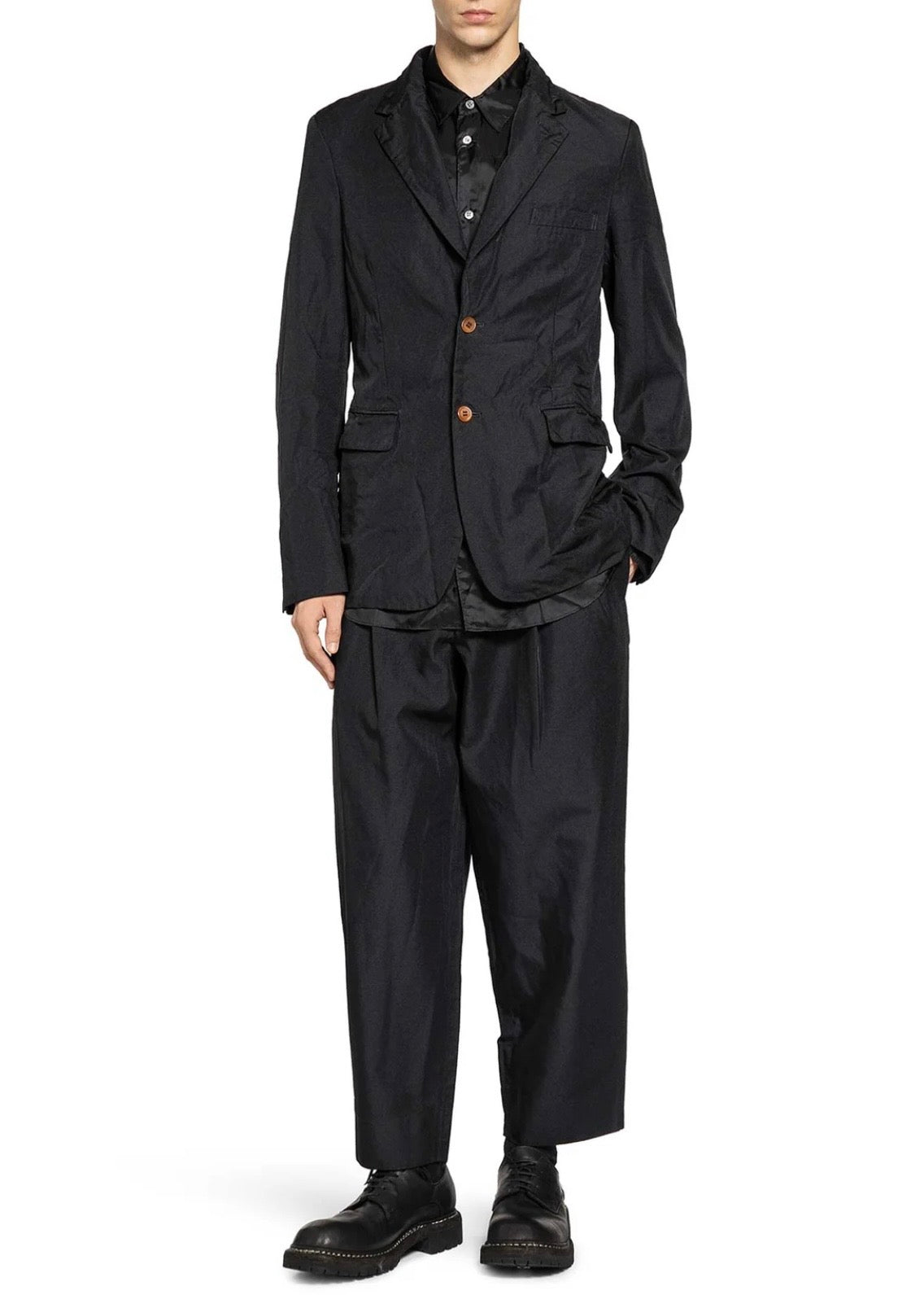 CRINKLED NYLON BLAZER