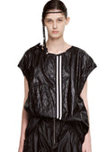 FRONT LINE SLEEVELESS TOP LEATHER