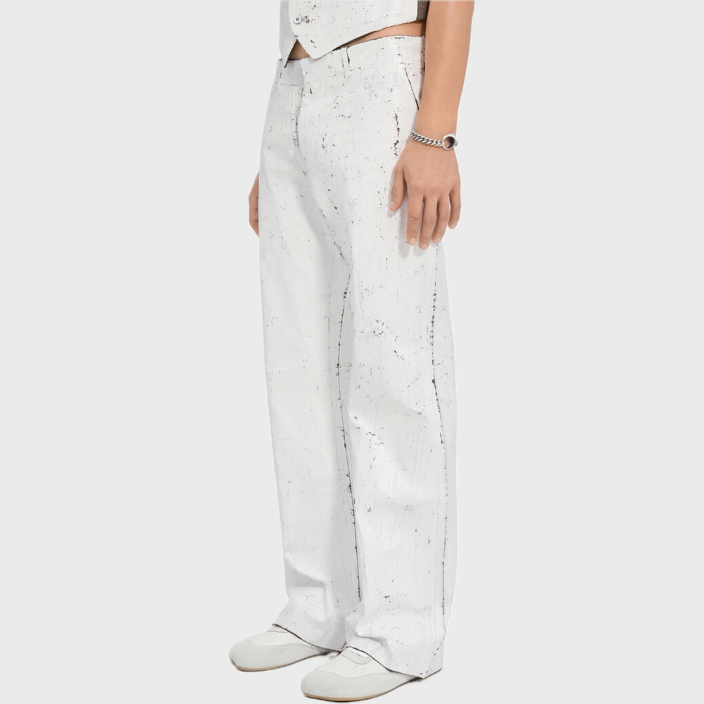 WHITE PAINTED TROUSERS