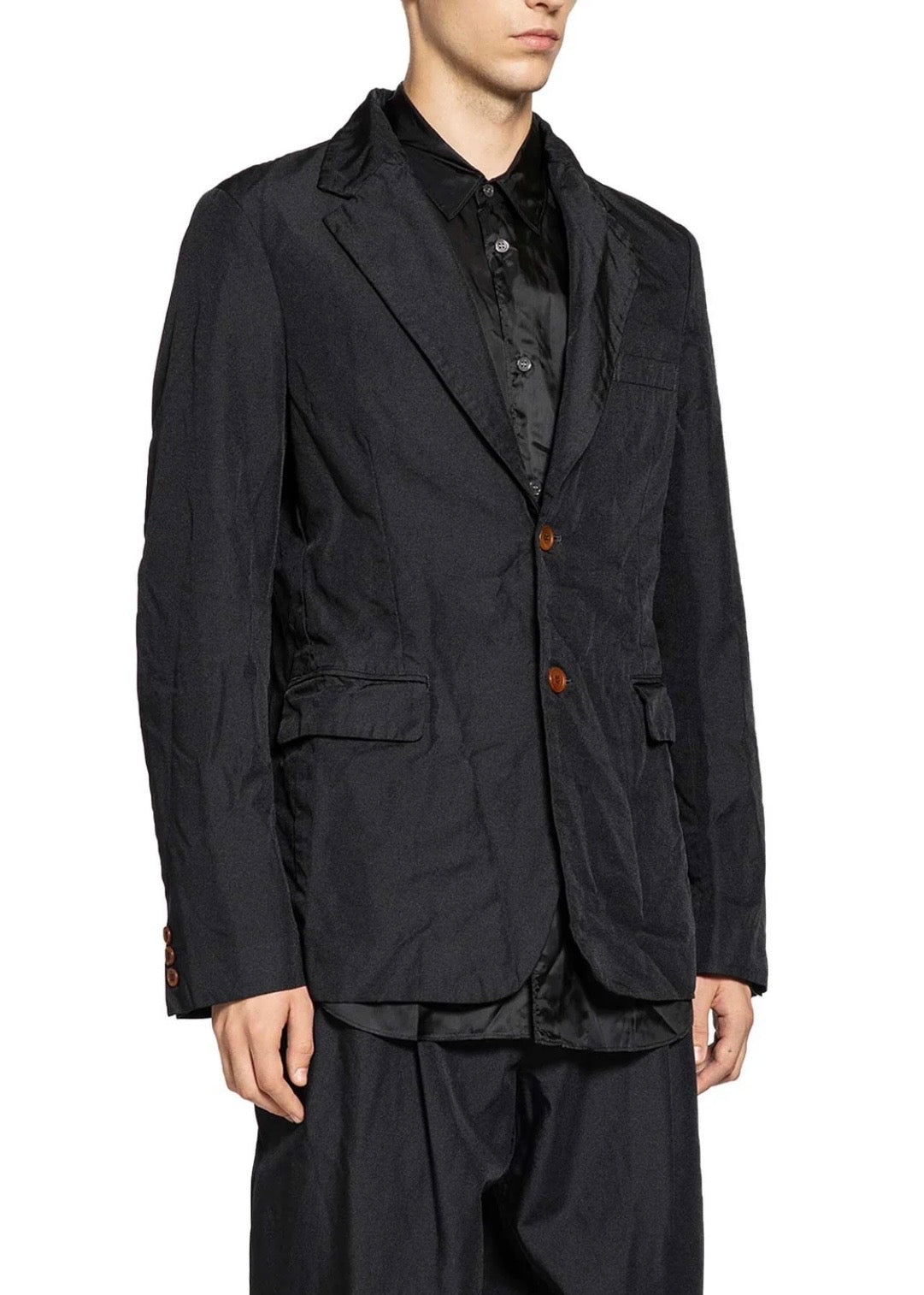 CRINKLED NYLON BLAZER
