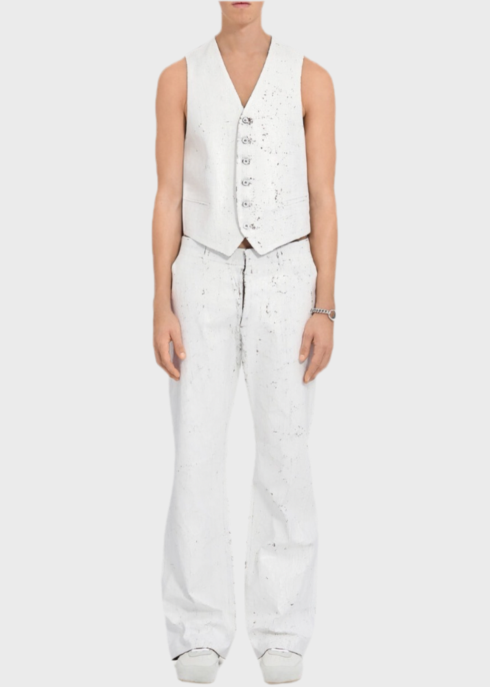 WHITE PAINTED TROUSERS
