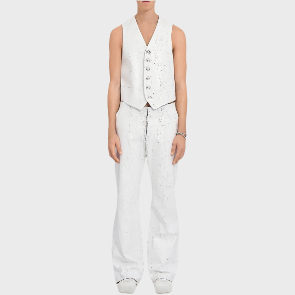 WHITE PAINTED TROUSERS