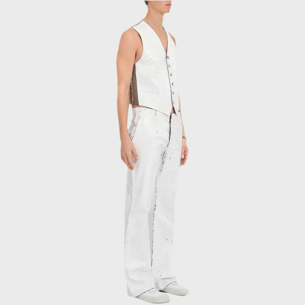 WHITE PAINTED TROUSERS