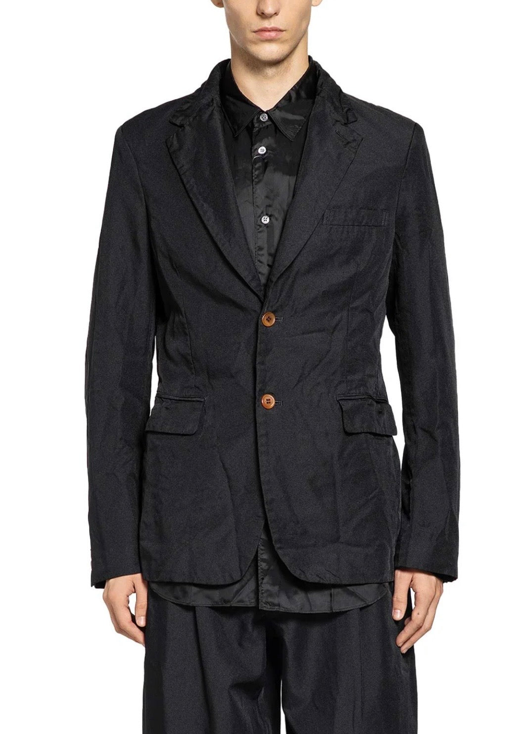 CRINKLED NYLON BLAZER