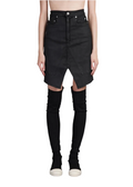 SLIVERED SKIRT BLACK WAX
