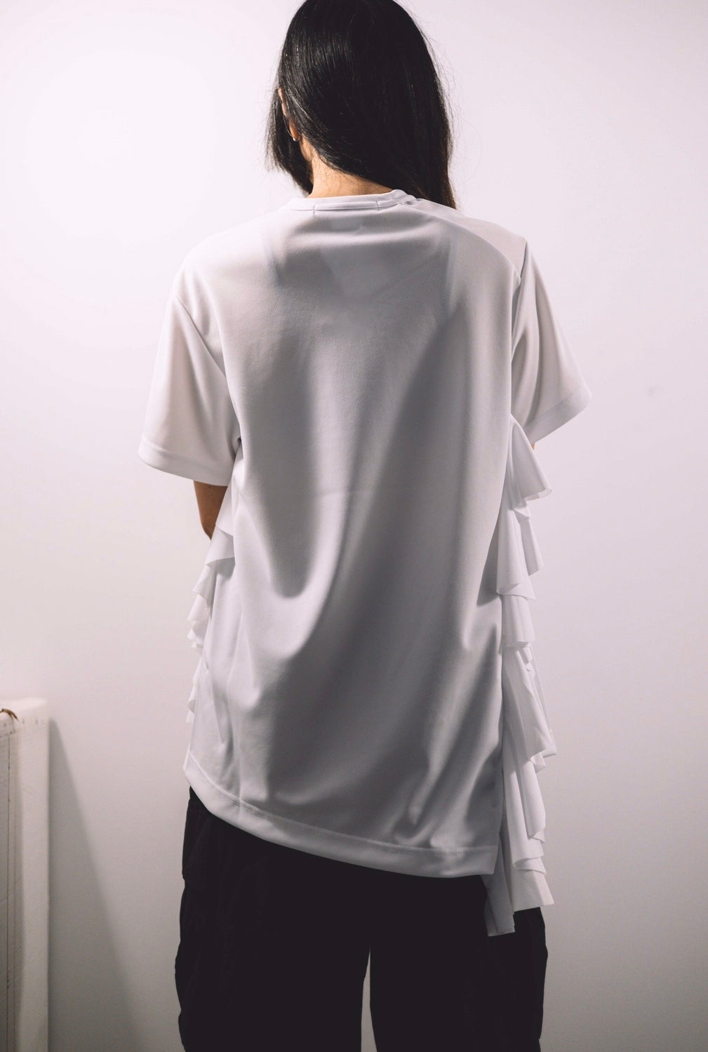 SHORT SLEEVE T SHIRT WITH FRILLS
