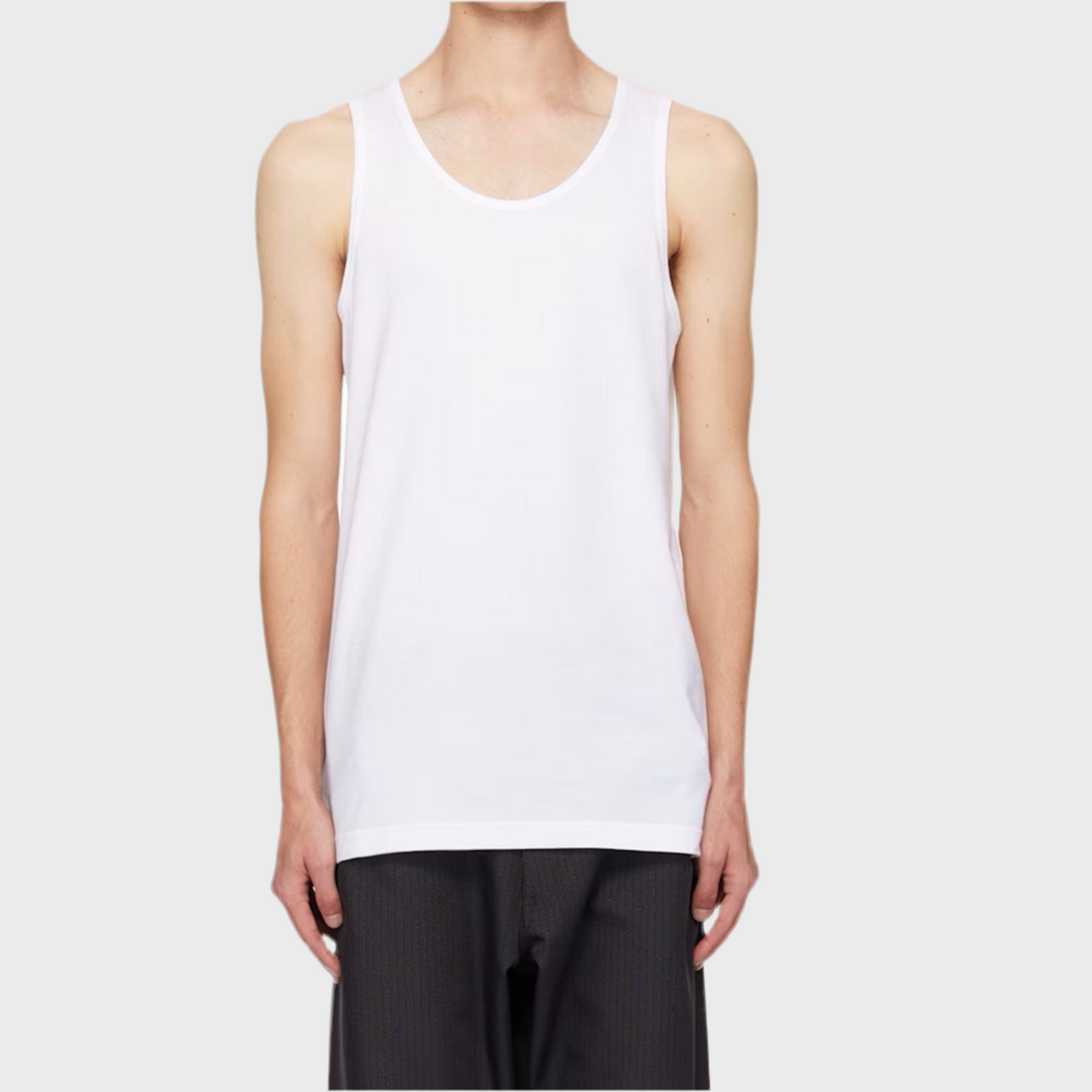 WHITE SCOOP NECK TANK TOP