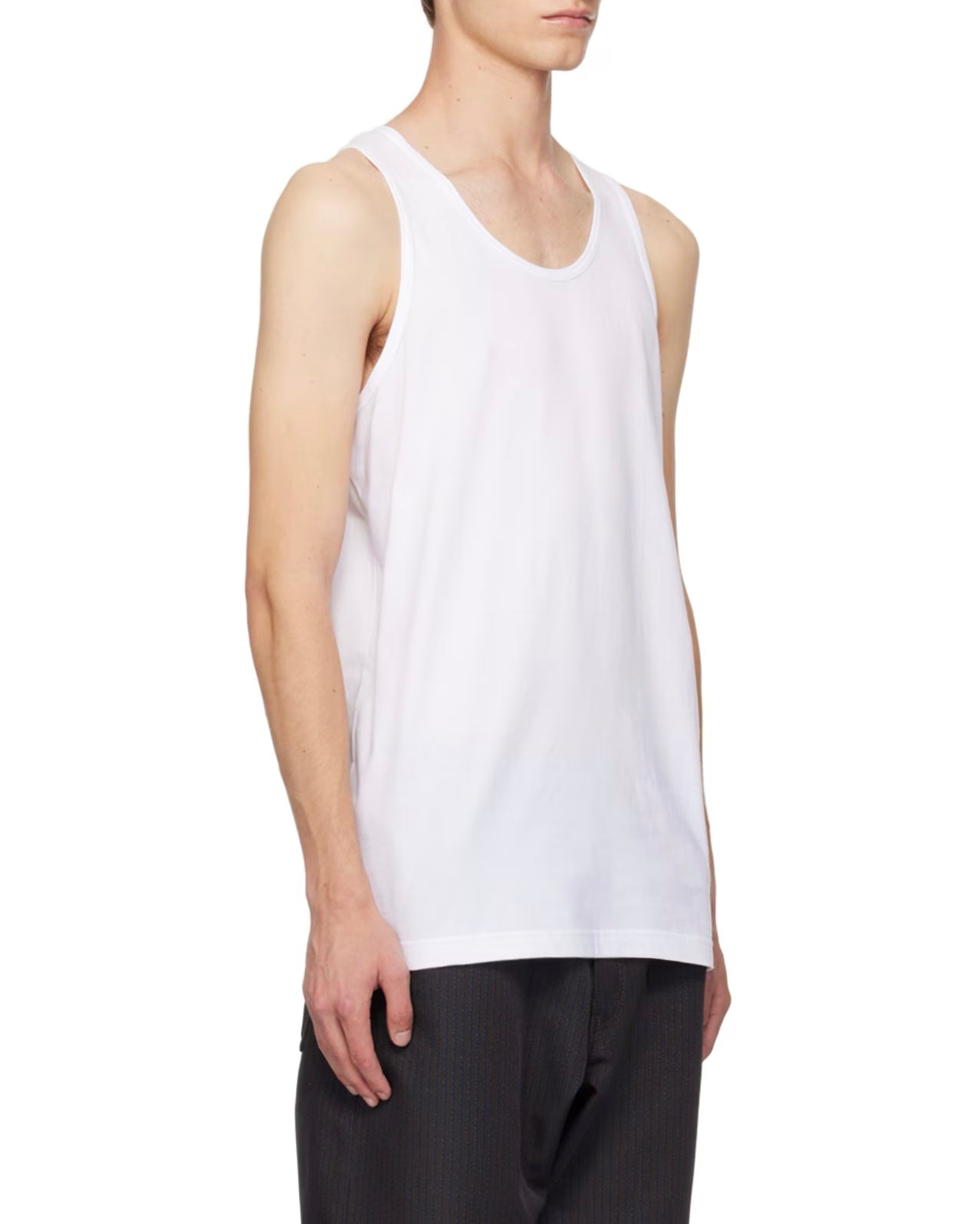 White Scoop Neck Tank Top