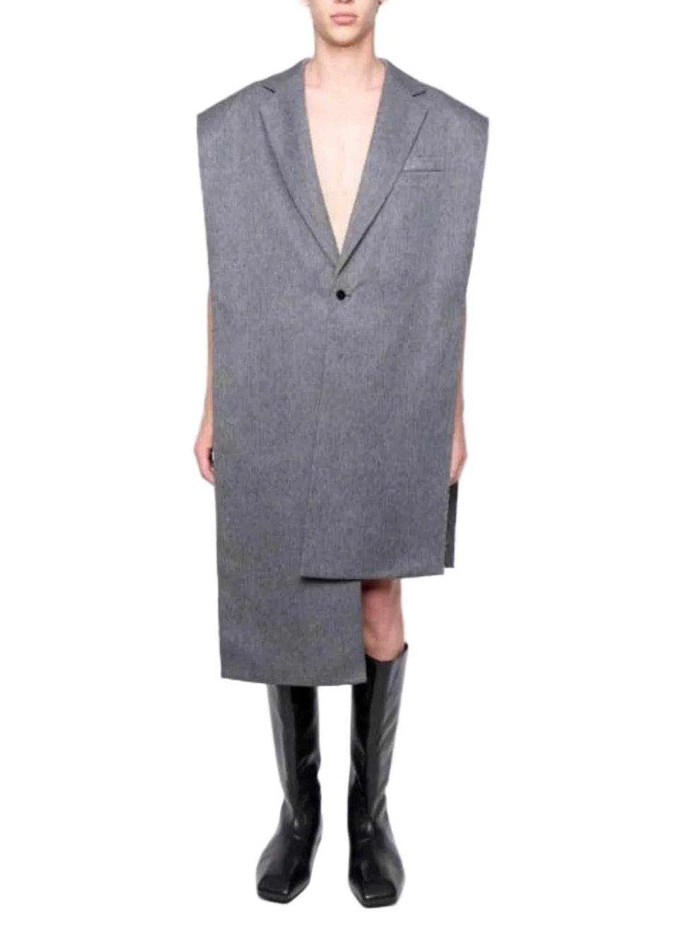 MARL GREY SUIT COLLAR SHAWL