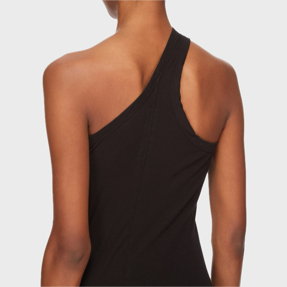 ONE SHOULDER TANK TOP BLACK