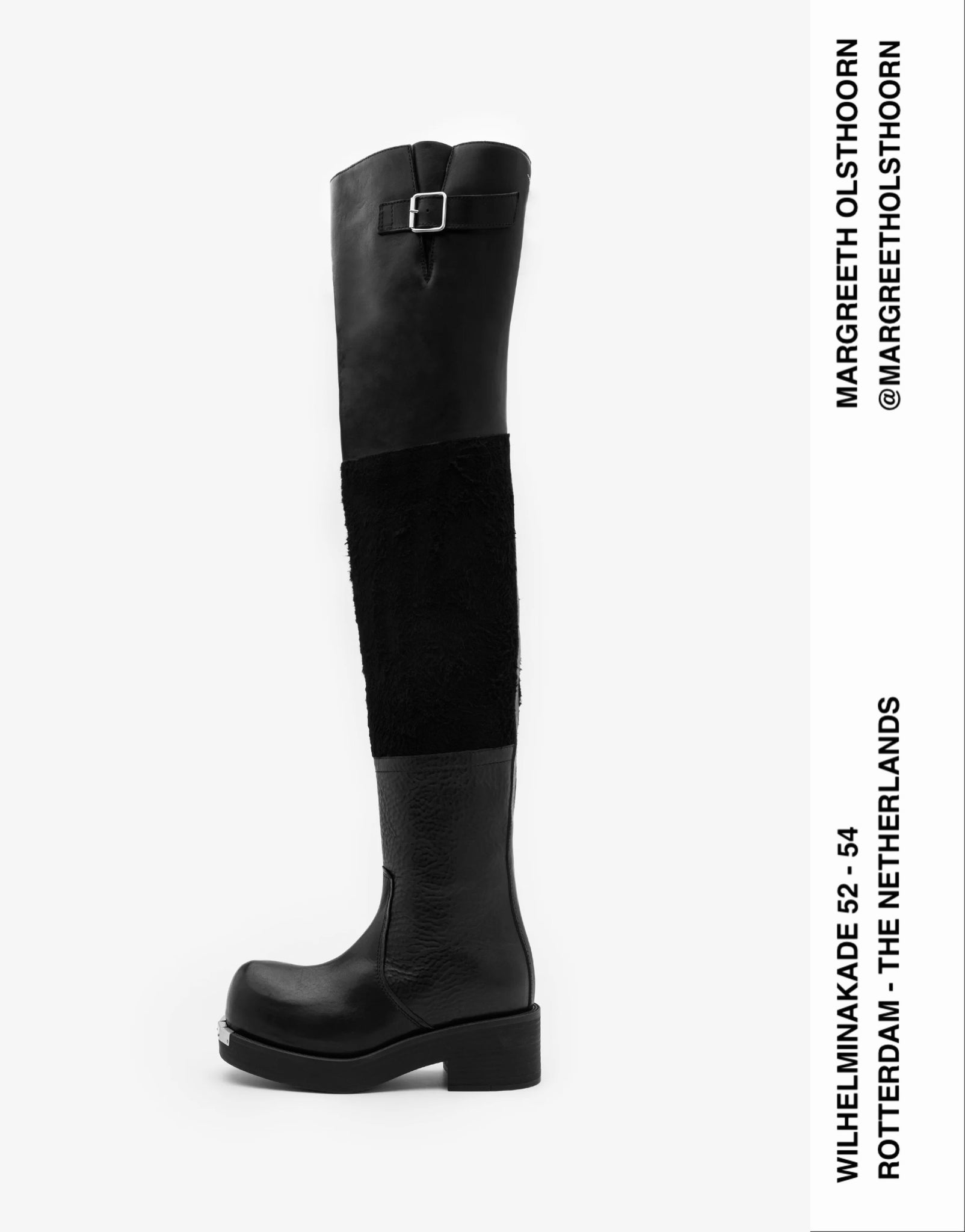 MM6 over-the-knee leather boots