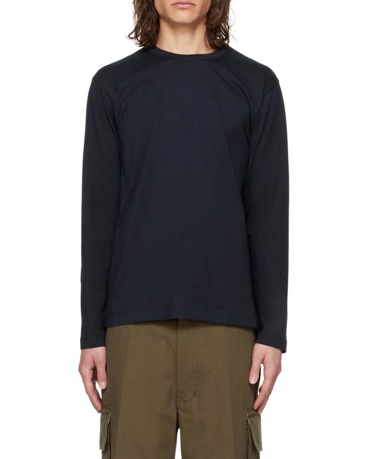 Navy Crewneck Long Sleeve T-Shirt