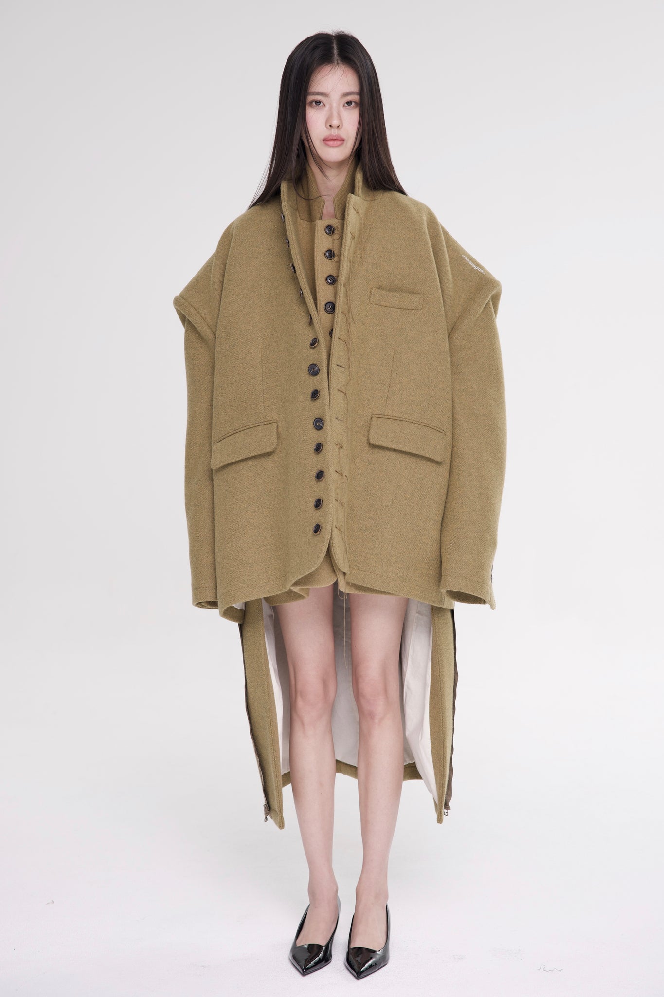 Asymmetrical Zipper Coat