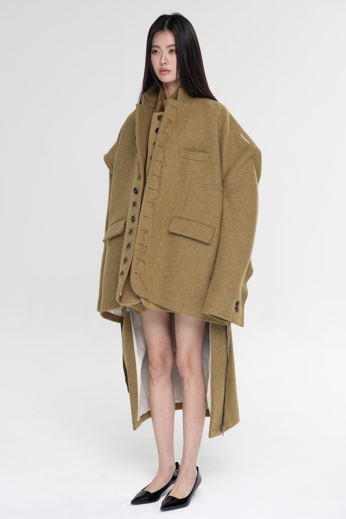 Asymmetrical Zipper Coat