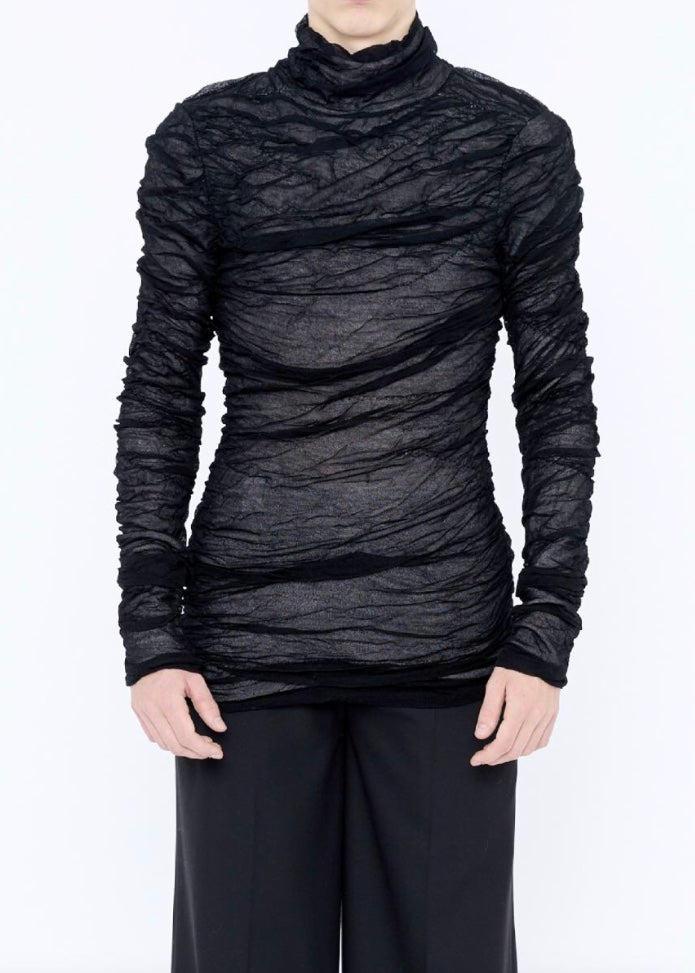 BLACK WRINKLE SWEATER