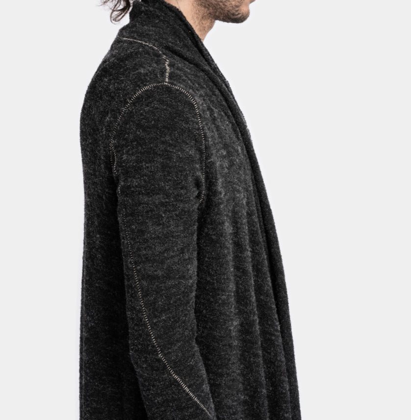 Long wool blend cardigan