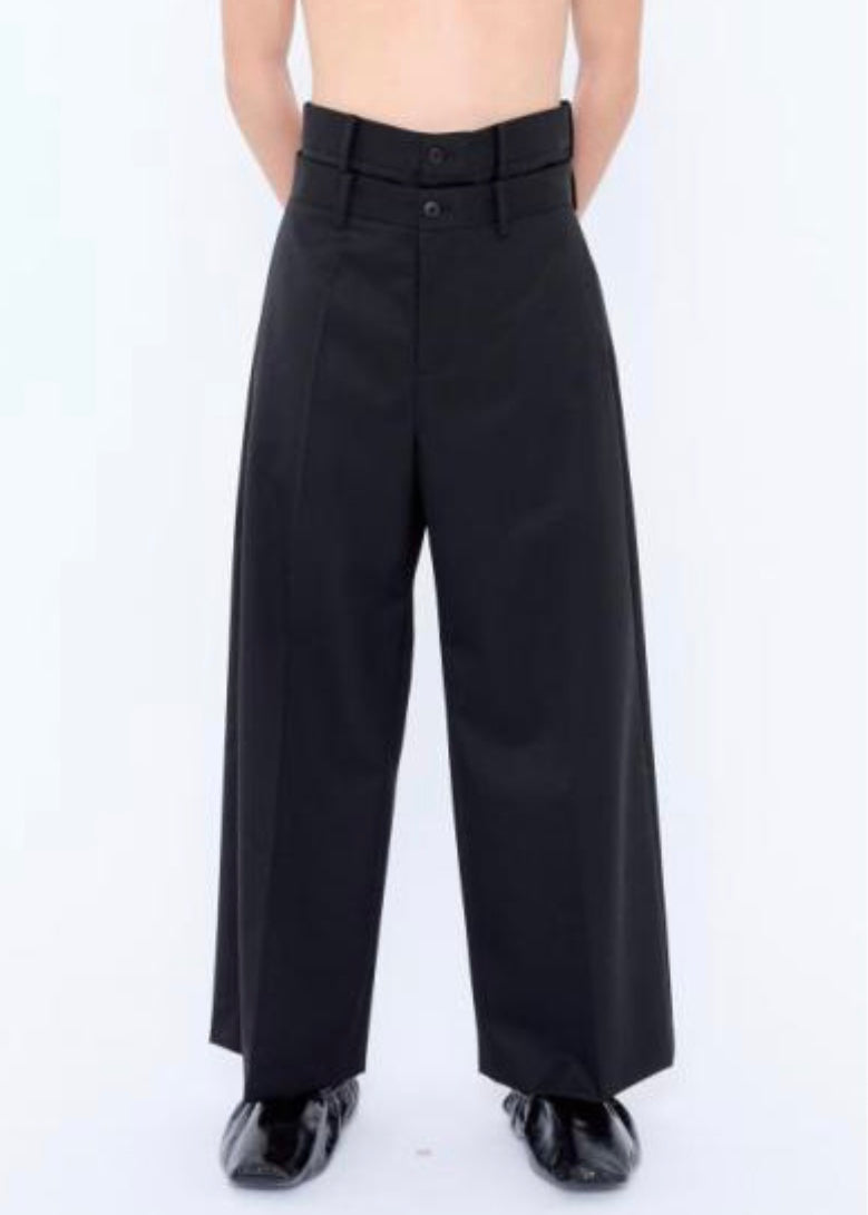 BLACK TROUSERS DOUBLE WAIST