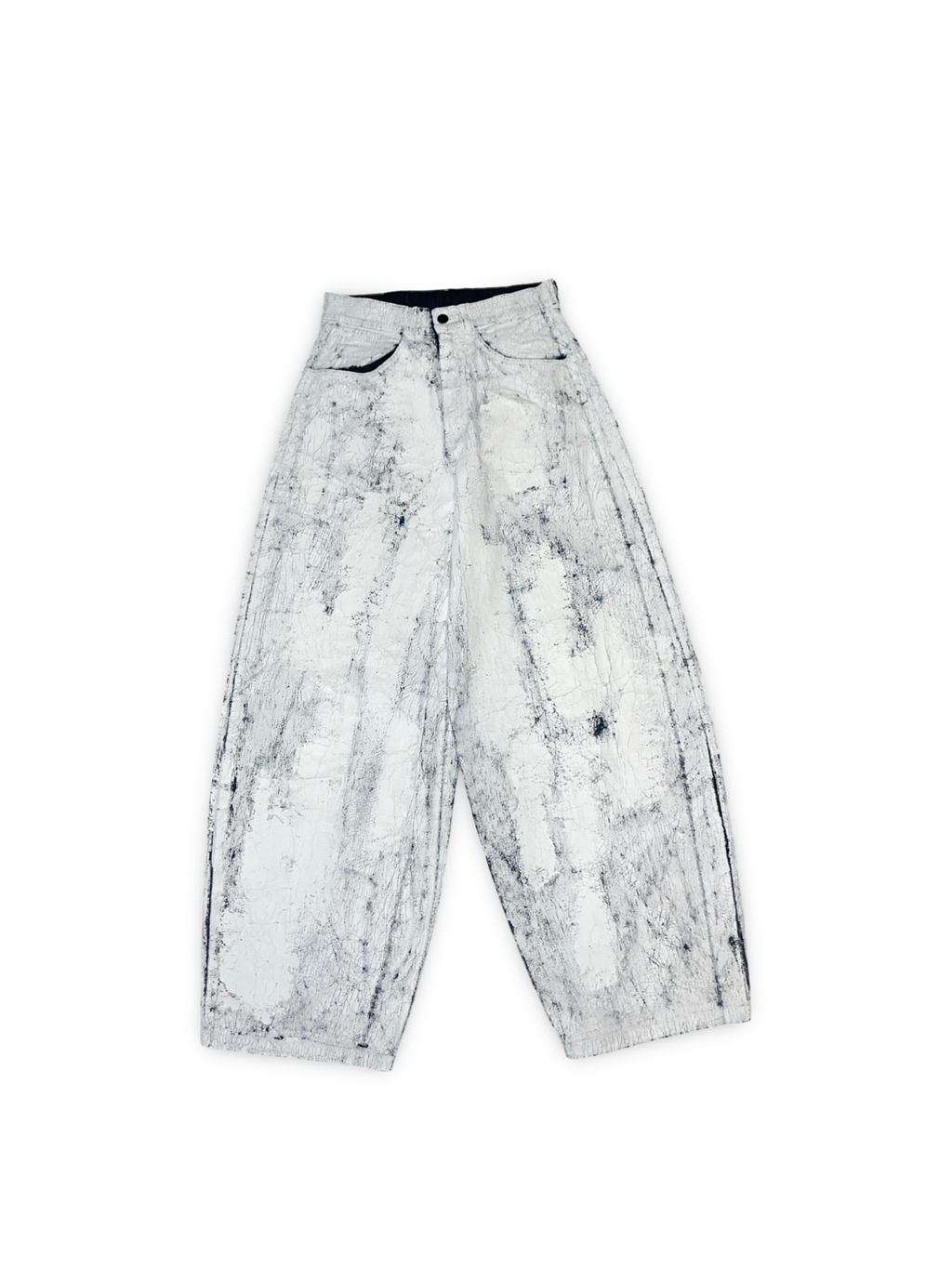 JEANS CRACKED PAINT WHITE