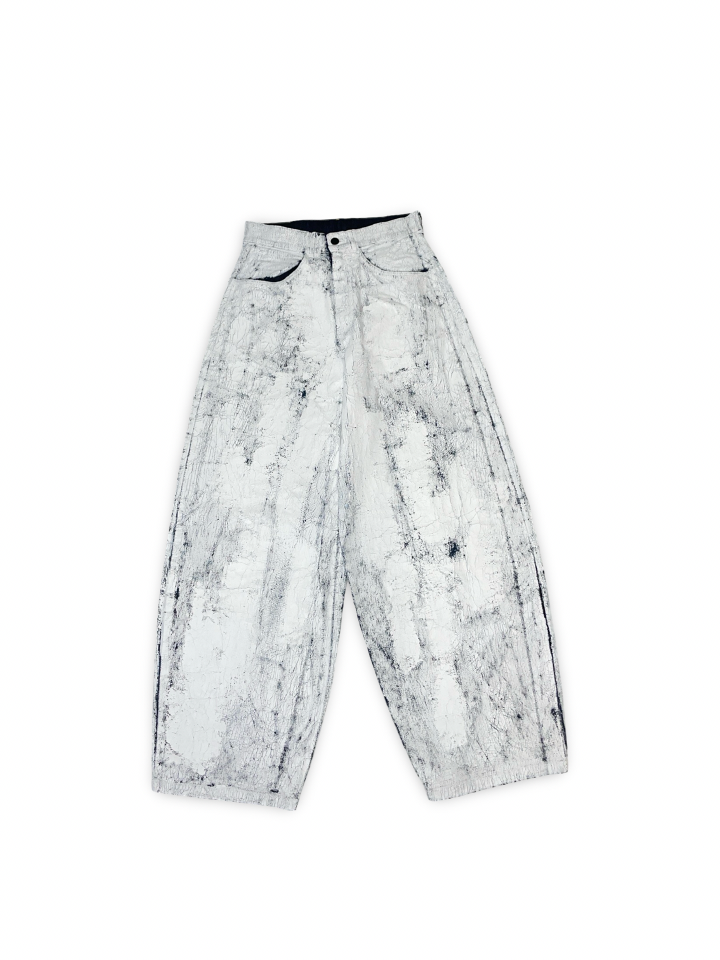 JEANS CRACKED PAINT WHITE