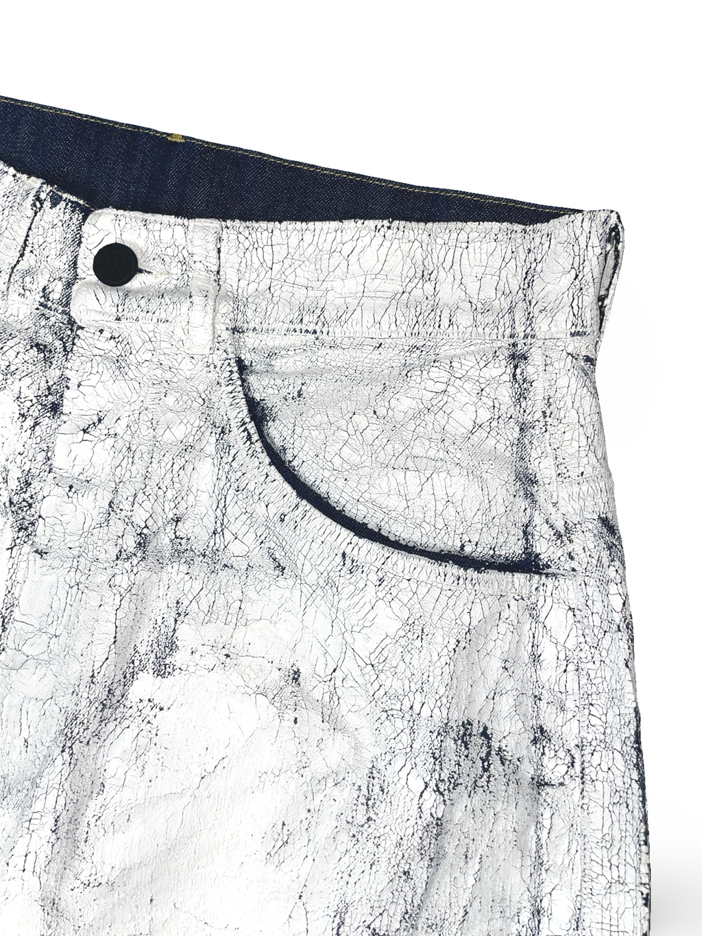 JEANS CRACKED PAINT WHITE
