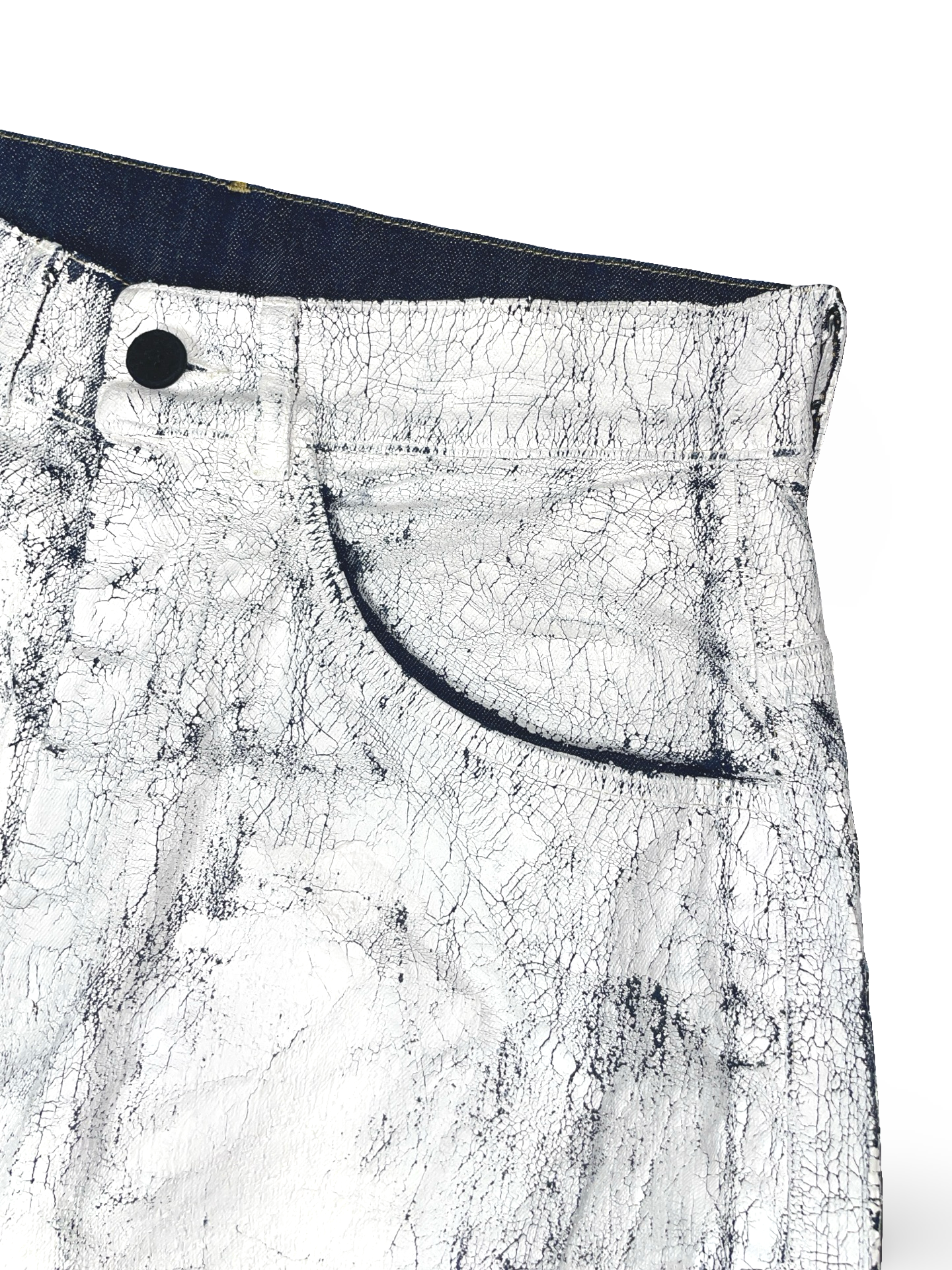 JEANS CRACKED PAINT WHITE